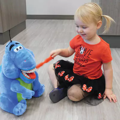 Greenville Patient Learning About Dental Health