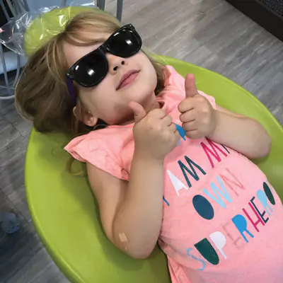 General Anesthesia Dentistry Greenville Patient Two Thumbs Up